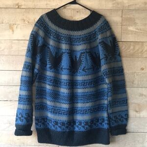 Hand knit Thunderbird yolk sweater